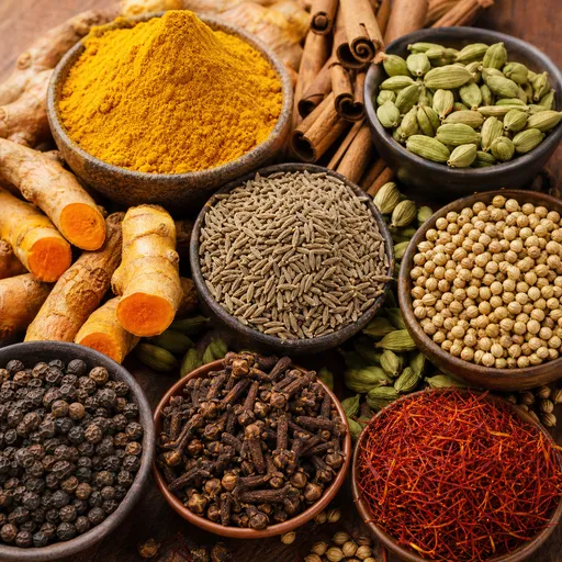 Illustration of Indian Spices as a raw material