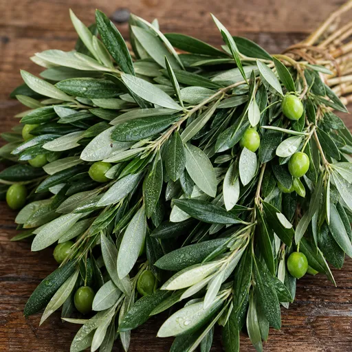 Illustration of Olive Leaf as a raw material