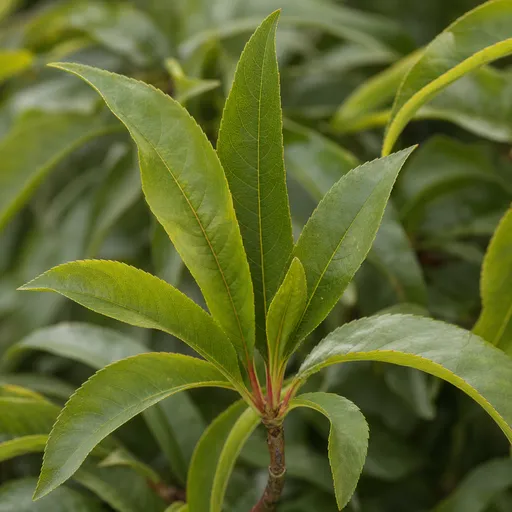 Illustration of Peach Leaf as a raw material