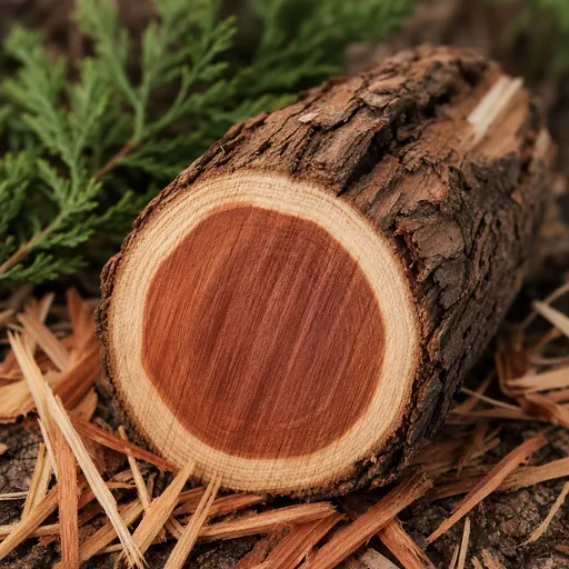Illustration of Virginian cedarwood as a raw material